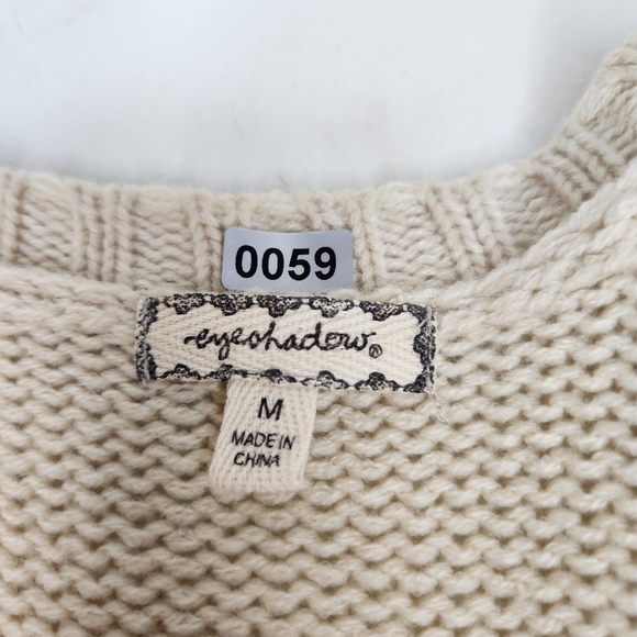 Eyeshadow Brand Womens Cream Faux Fur With Knit Back Sweater Vest Size M - Picture 3 of 7